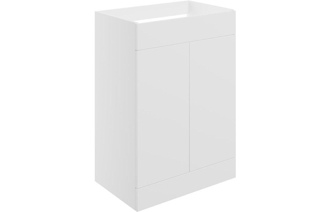 NEST 590mm Floor Standing 2 Door Basin Unit (No Top) - Matt White