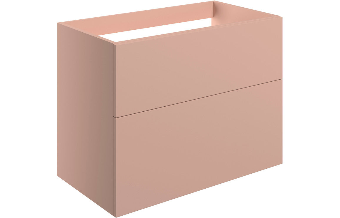 NEST 790mm Wall Hung 2 Drawer Basin Unit (No Top) - Matt Antique Rose