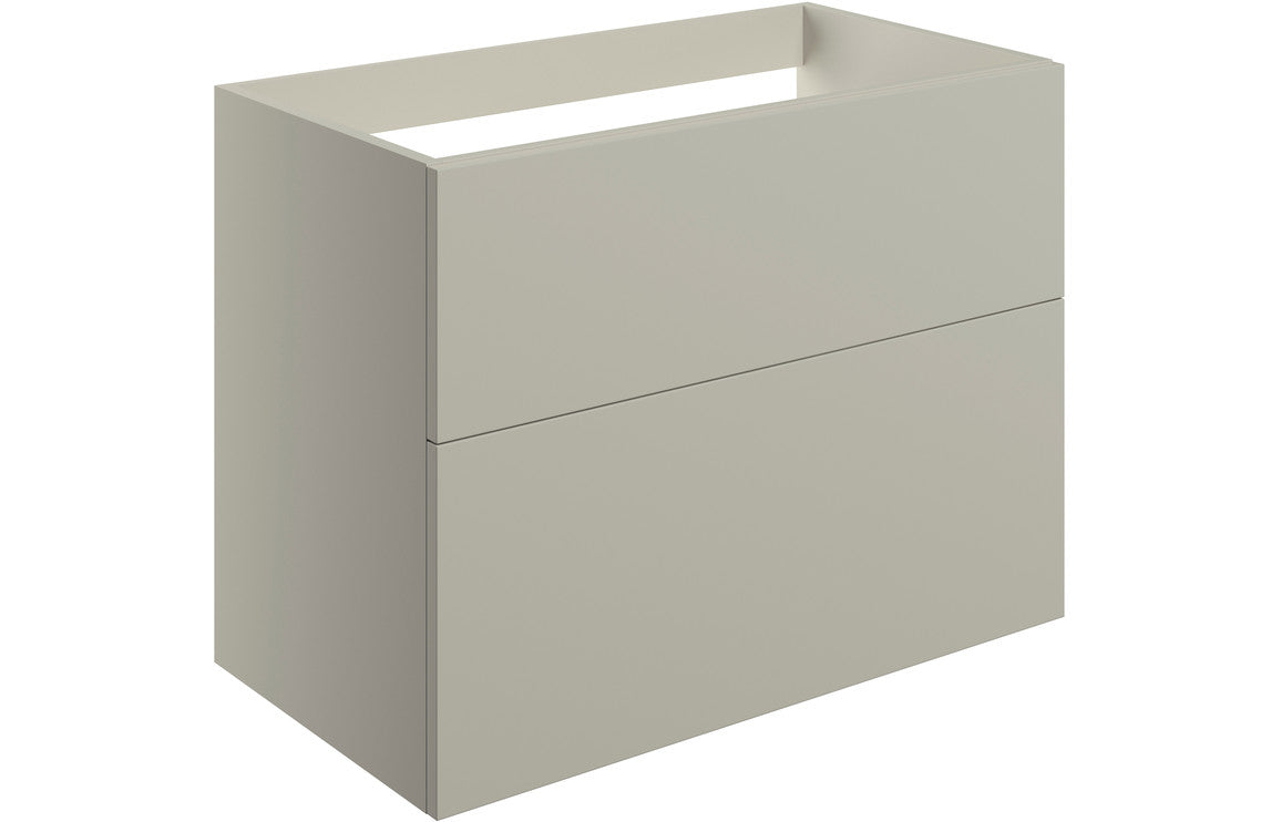 NEST 790mm Wall Hung 2 Drawer Basin Unit (No Top) - Matt Latte