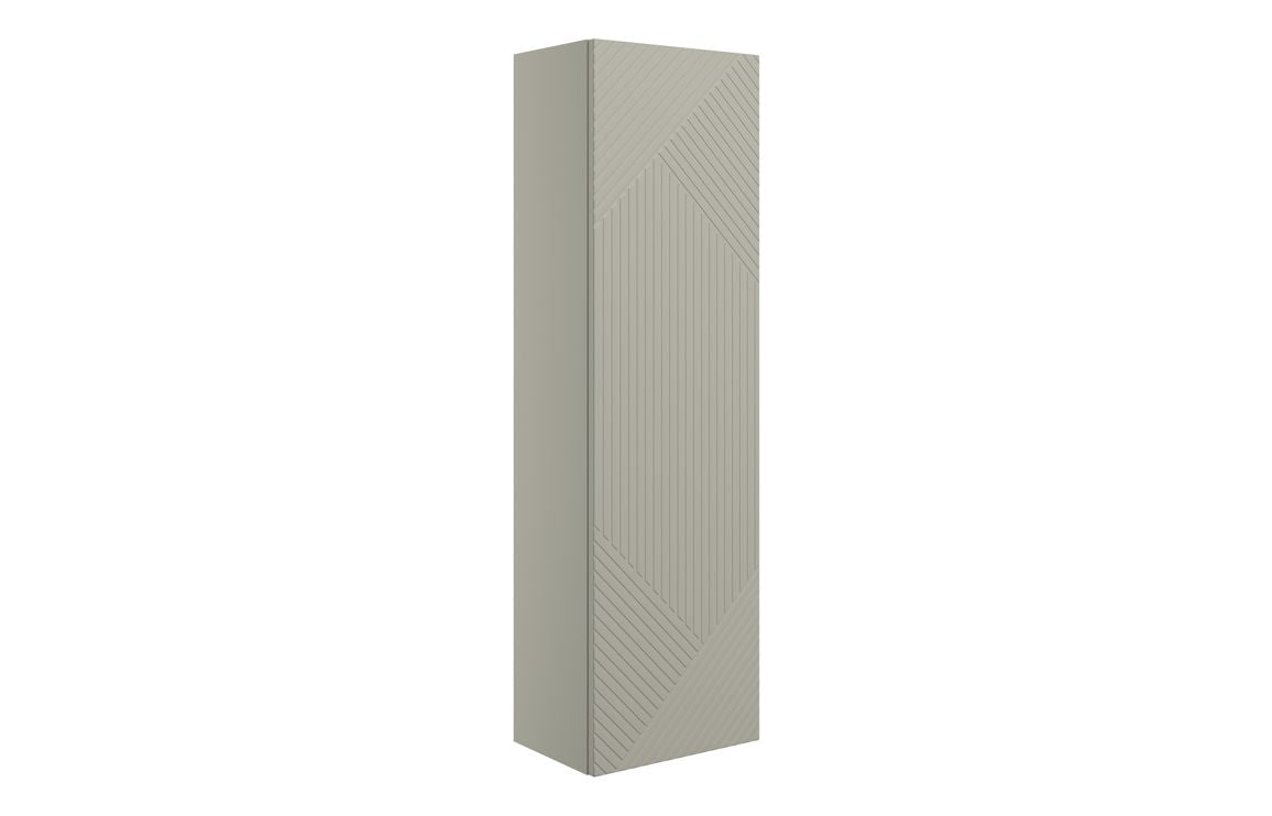 Linear 350mm Wall Hung 1 Door Tall Unit - Matt Oat