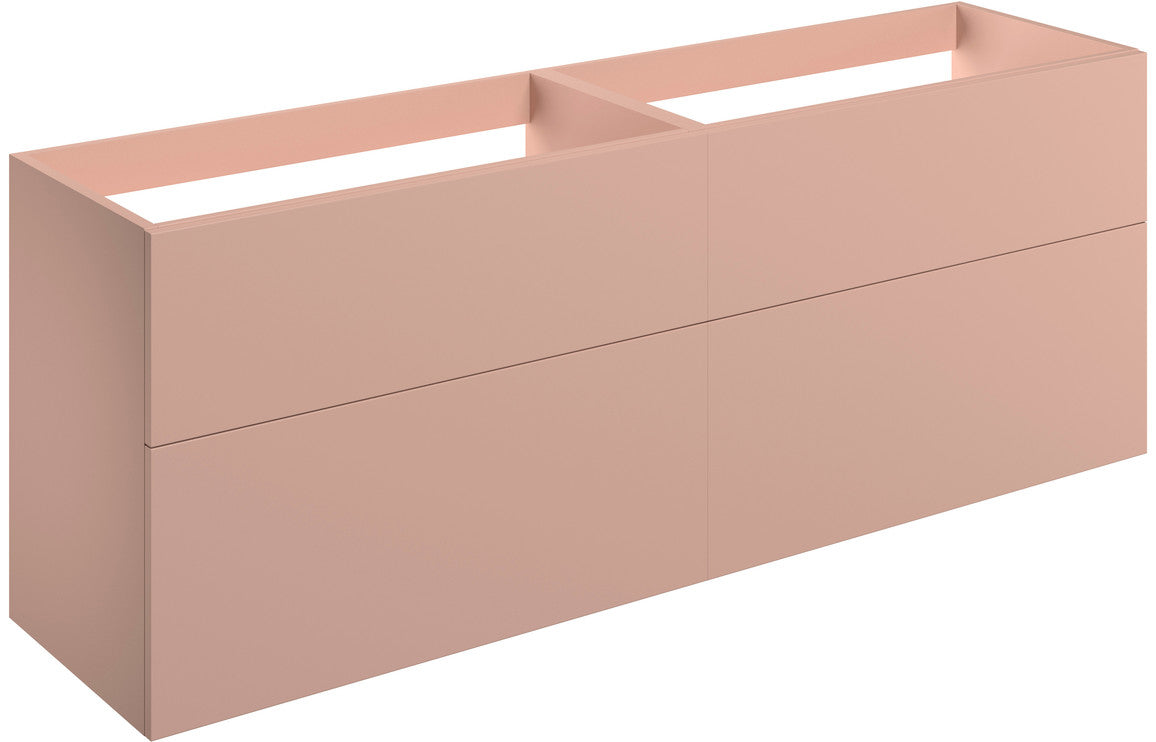 NEST 1180mm Wall Hung 4 Drawer Basin Unit (No Top) - Matt Antique Rose