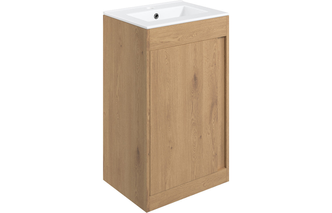 Elentra 510mm Floor Standing Unit Inc. Basin - Seville Oak