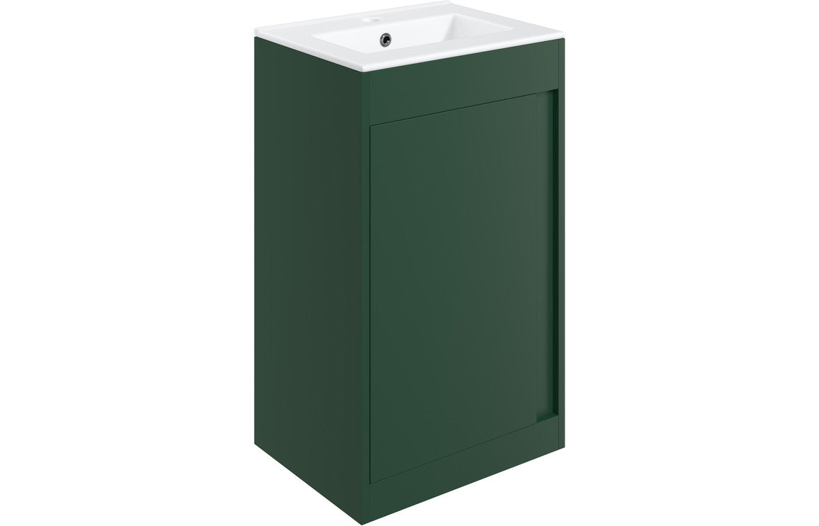 Elentra 510mm Floor Standing Unit Inc. Basin - Matt Conifer Green