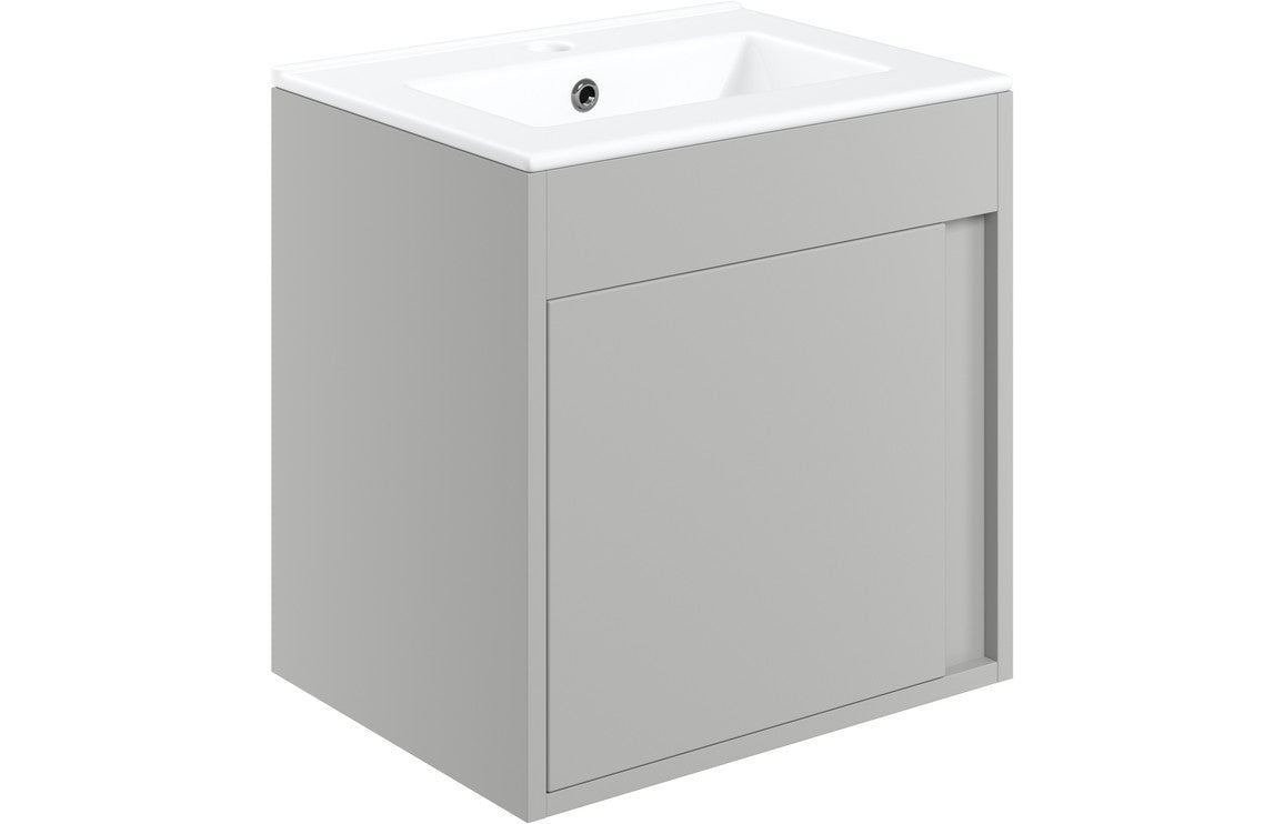 Elentra 510mm Wall Hung Unit Inc. Basin - Matt Light Grey