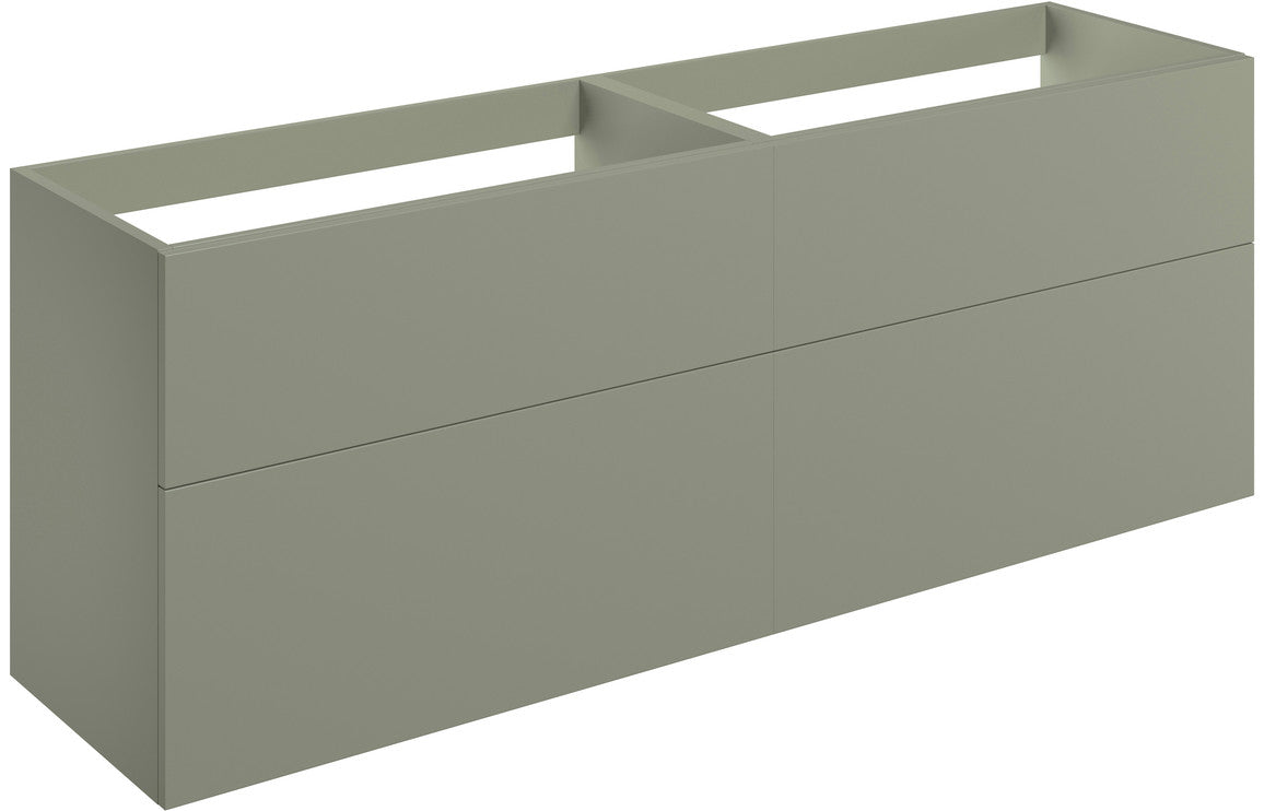 NEST 1180mm Wall Hung 4 Drawer Basin Unit (No Top) - Matt Olive Green