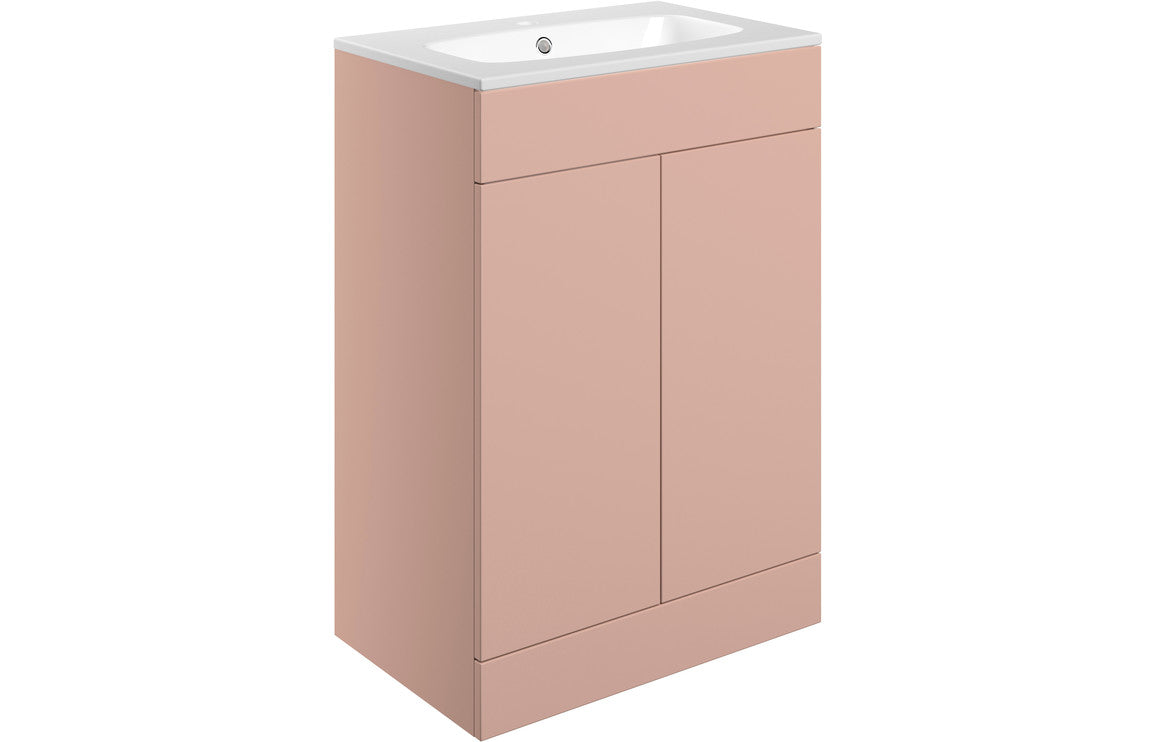 NEST 615mm Floor Standing 2 Door Basin Unit & Basin - Matt Antique Rose