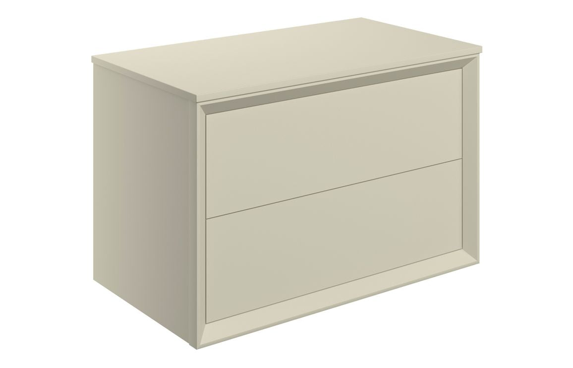 CLICK 800mm Wall Hung 2 Drawer Basin Unit & Top - Matt Cotton