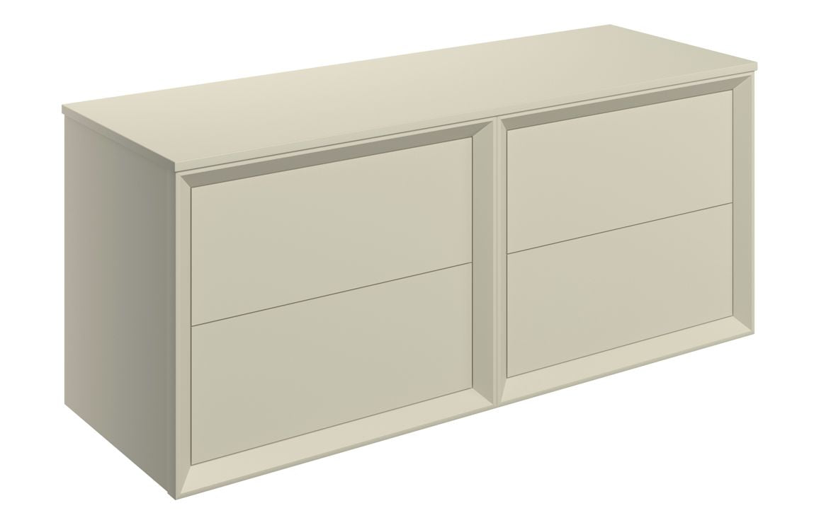 CLICK 1200mm Wall Hung 4 Drawer Basin Unit Run & Top - Matt Cotton