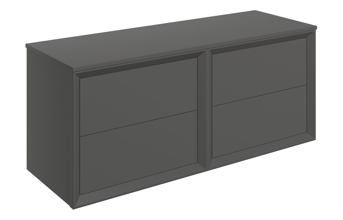CLICK 1200mm Wall Hung 4 Drawer Basin Unit Run & Top - Matt Clay