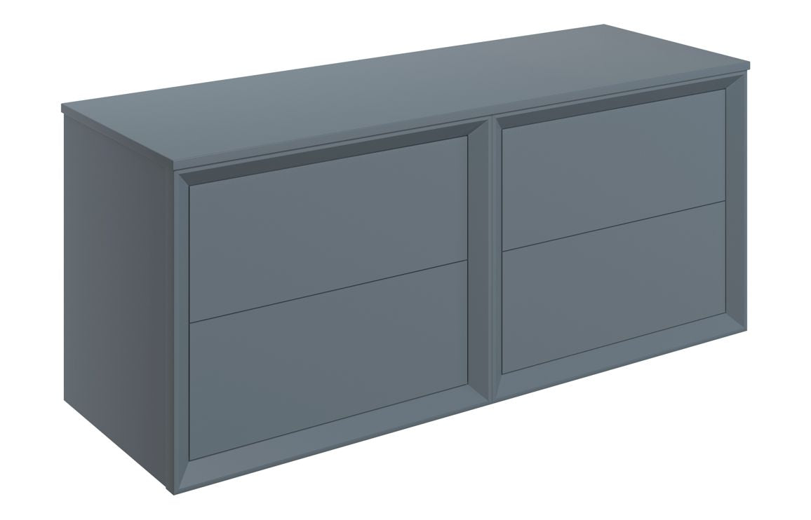 CLICK 1200mm Wall Hung 4 Drawer Basin Unit Run & Top - Matt Storm Blue
