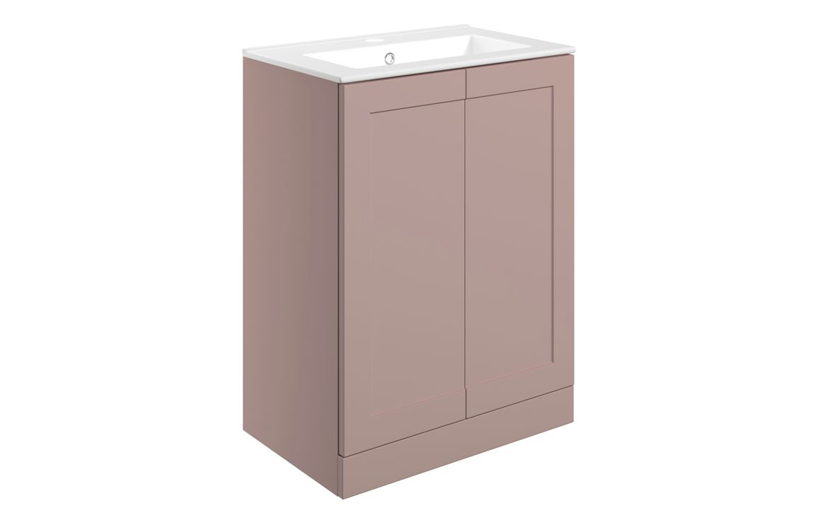 Heritage 610mm Floor Standing 2 Door Basin Unit & Basin - Matt Peony