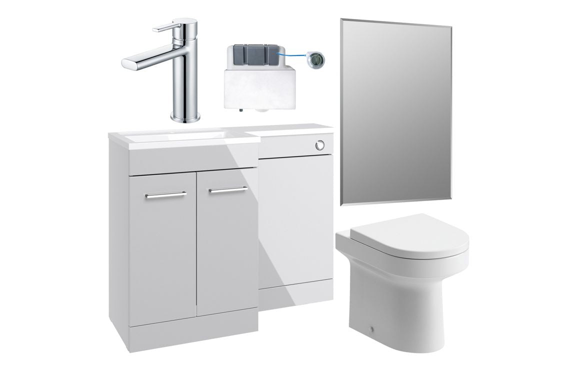 Venosa 1100mm Furniture & BTW WC Pack - Grey Gloss