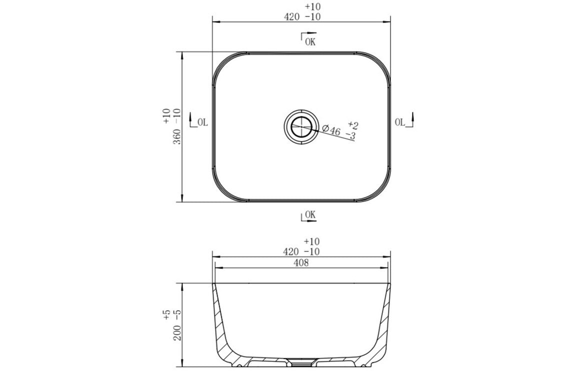 Bain Deep 420mm Washbowl