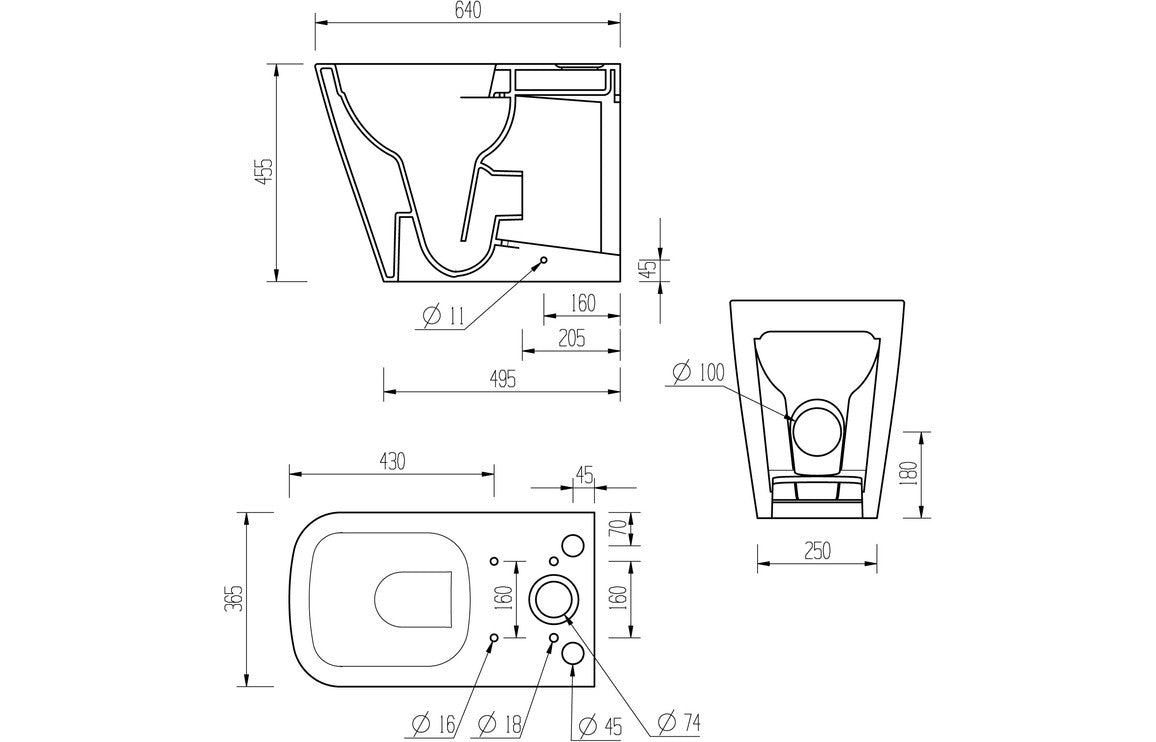 Tilia Rimless Close Coupled Fully Shrouded Comfort Height WC & Soft Close Seat