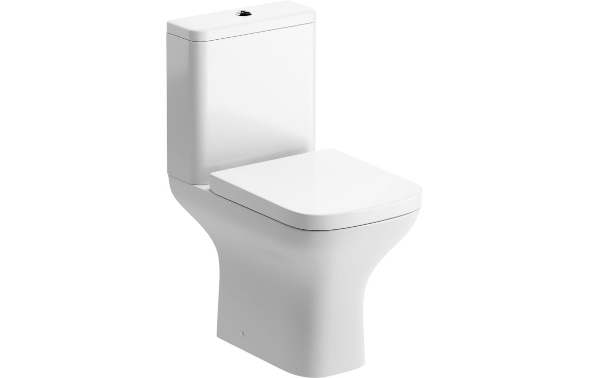Cedarwood Rimless Comfort Height Close Coupled Open Back WC & Soft Close Seat