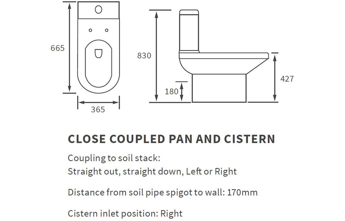 Vista 550mm Vanity & C/C Toilet Pack