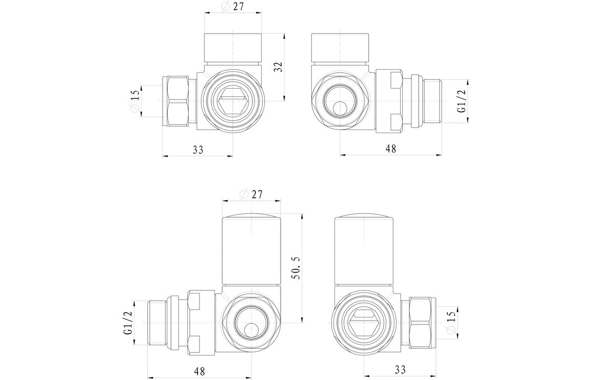 Patterned Anthracite Radiator Valves