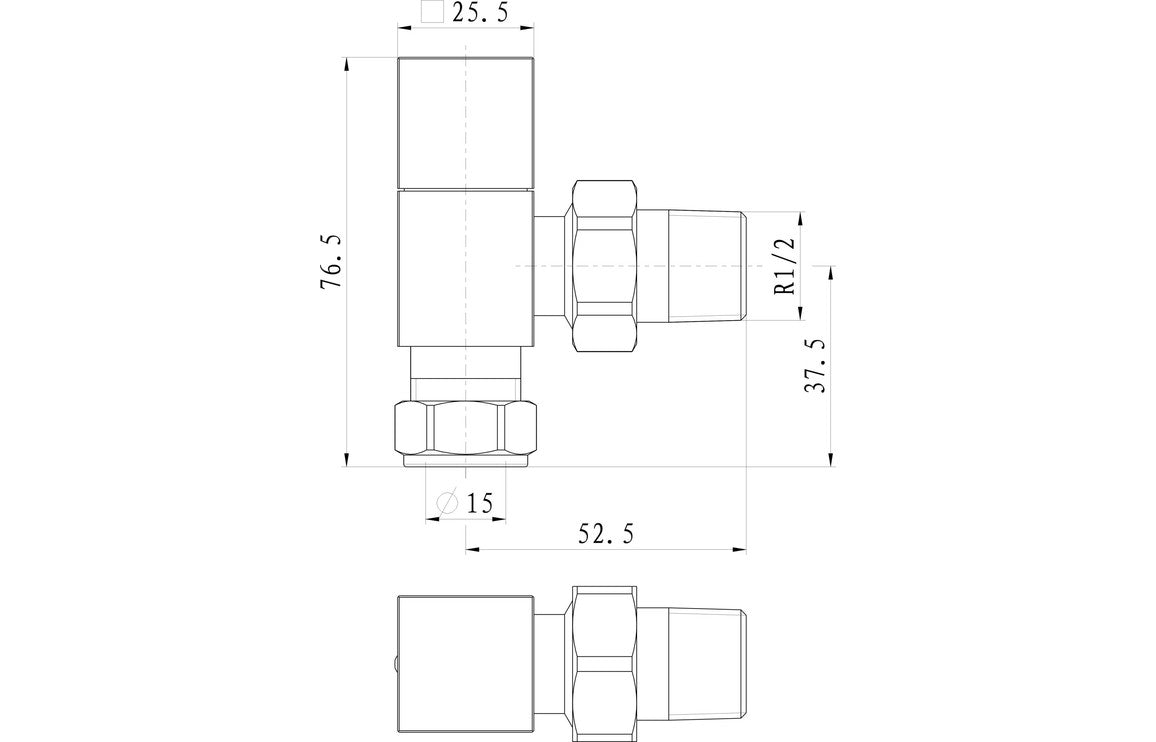 Square Chrome Radiator Valves