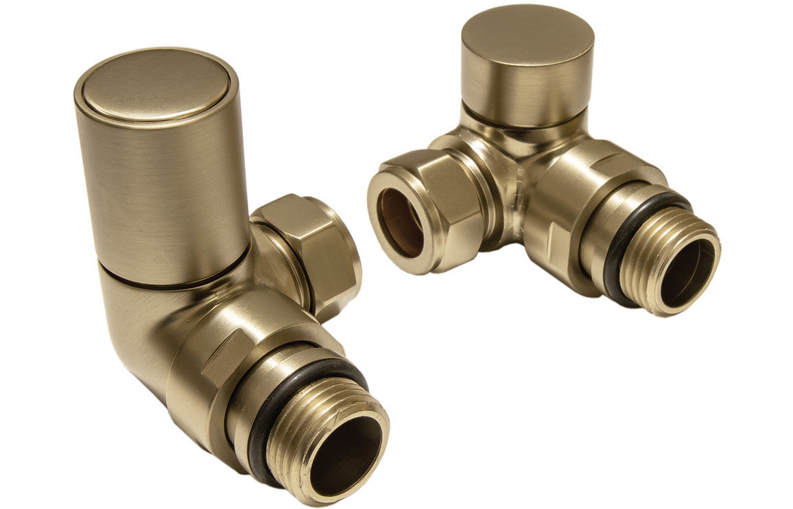Patterned Brushed Brass Radiator Valves