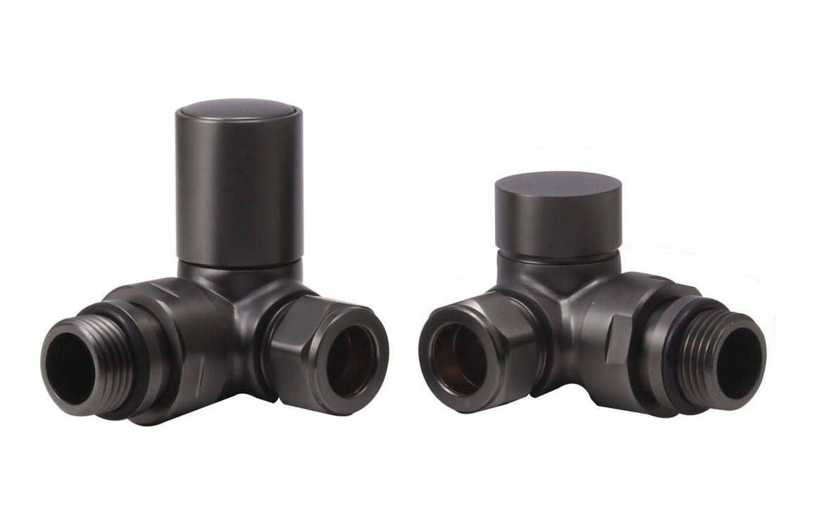 Patterned Matt Black Radiator Valves