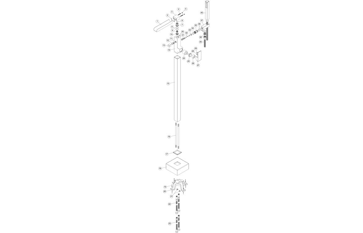 Marne Floor Standing Bath/Shower Mixer - Chrome