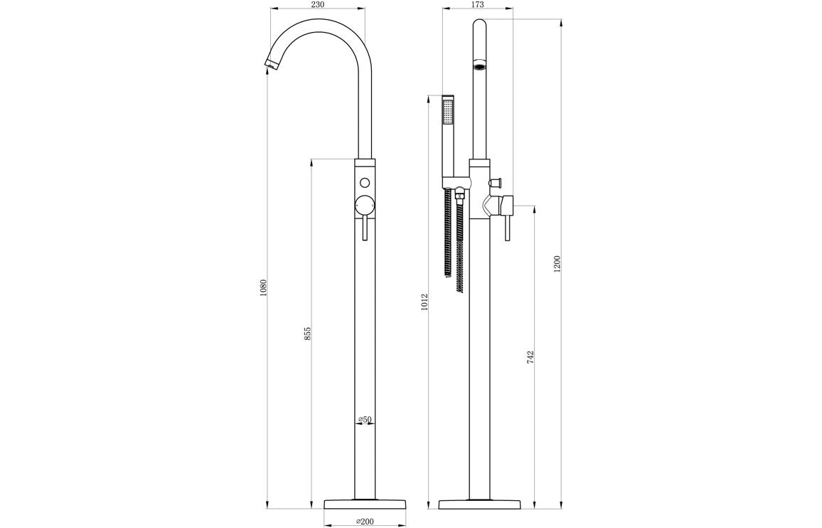 Pescara Floor Standing Bath/Shower Mixer - Chrome