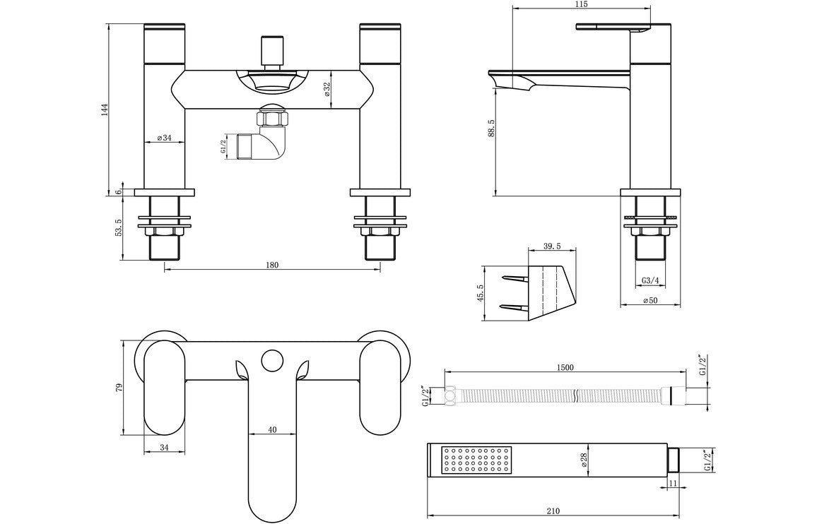 Loire Bath/Shower Mixer - Chrome