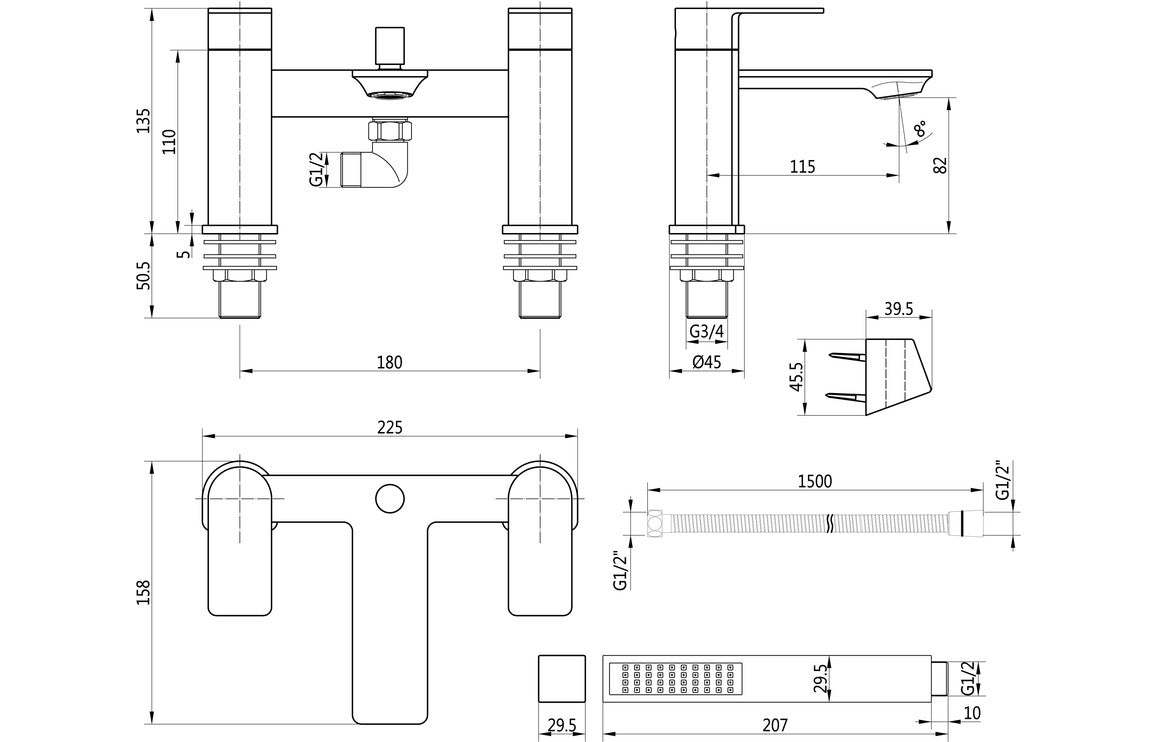 Bellona Bath/Shower Mixer - Chrome