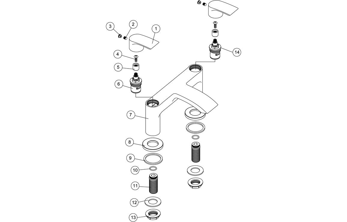 Wesso Bath Filler - Chrome