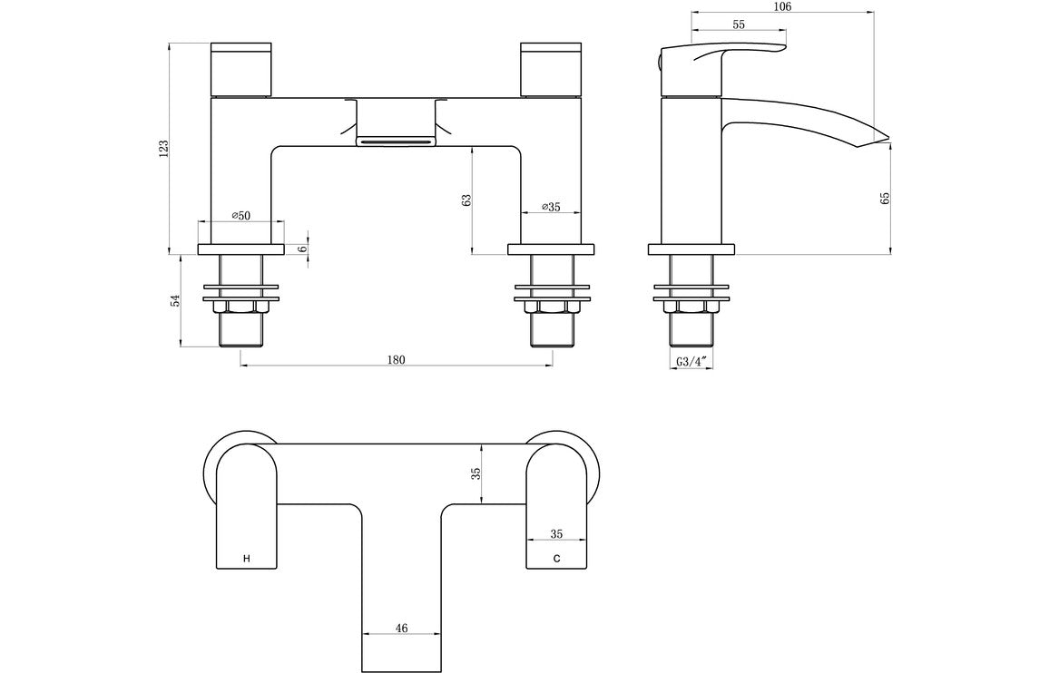 Wesso Bath Filler - Chrome