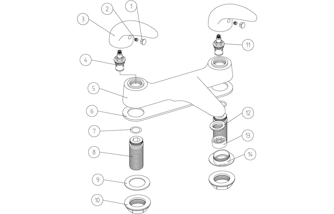 Nerola Low Pressure Bath Filler - Chrome