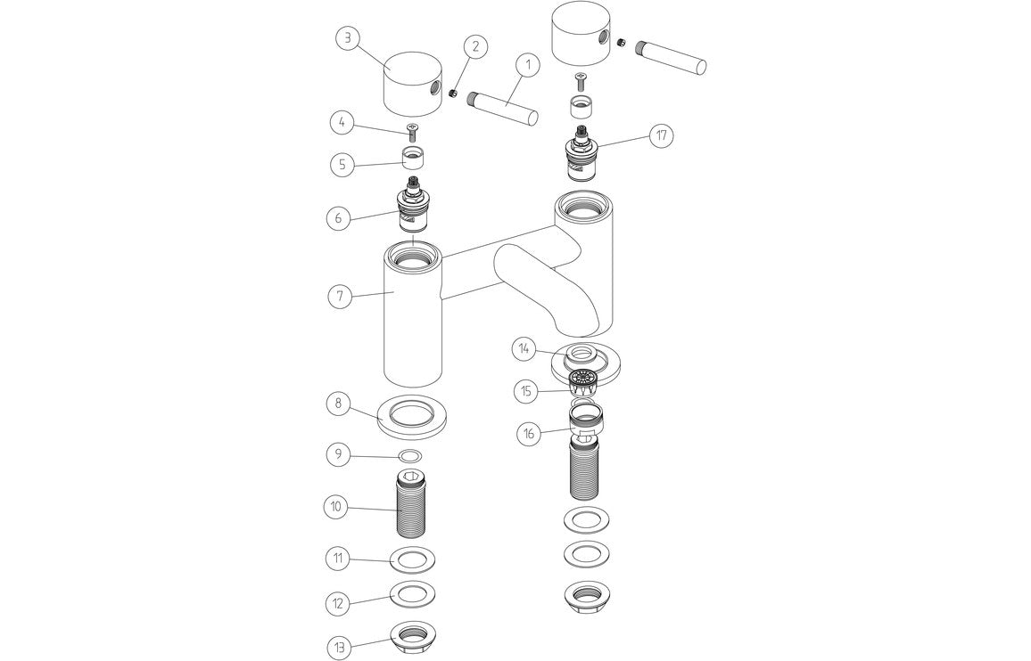 Pescara Bath Filler - Chrome