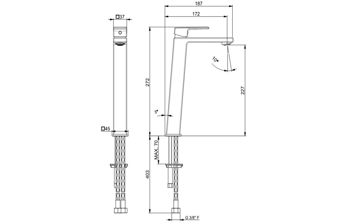 Vema Lys Tall Basin Mixer - Chrome