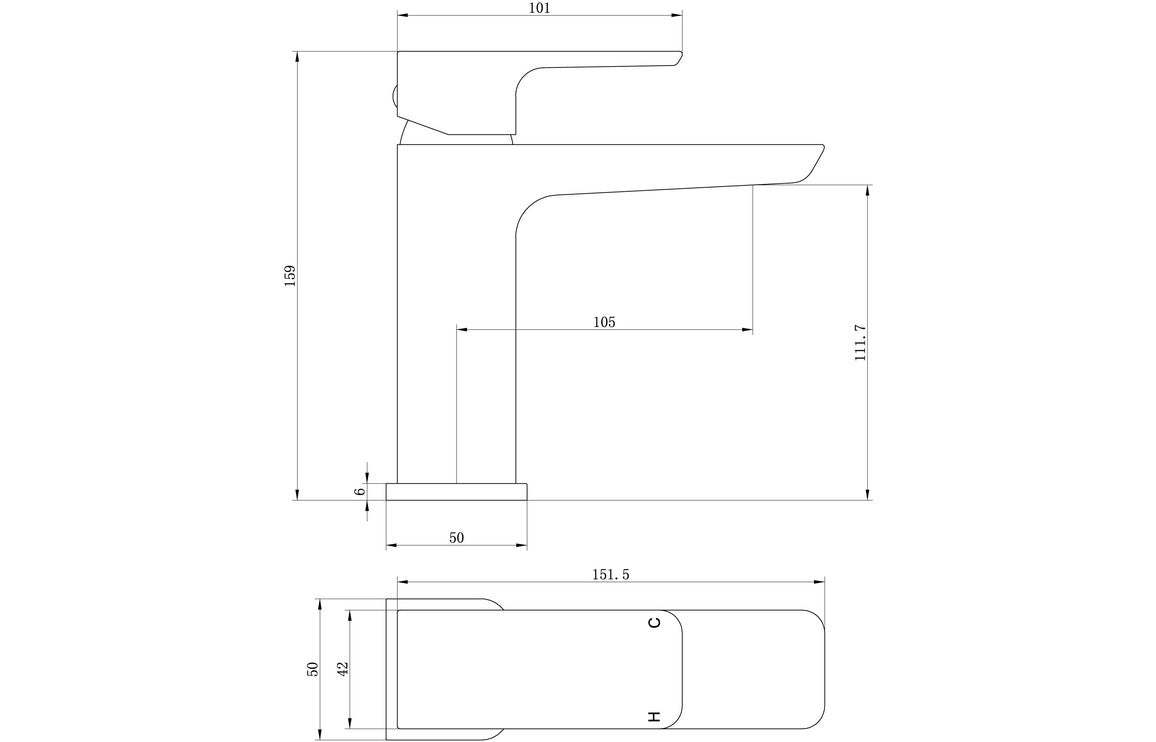 Berio Basin Mixer & Waste - Chrome