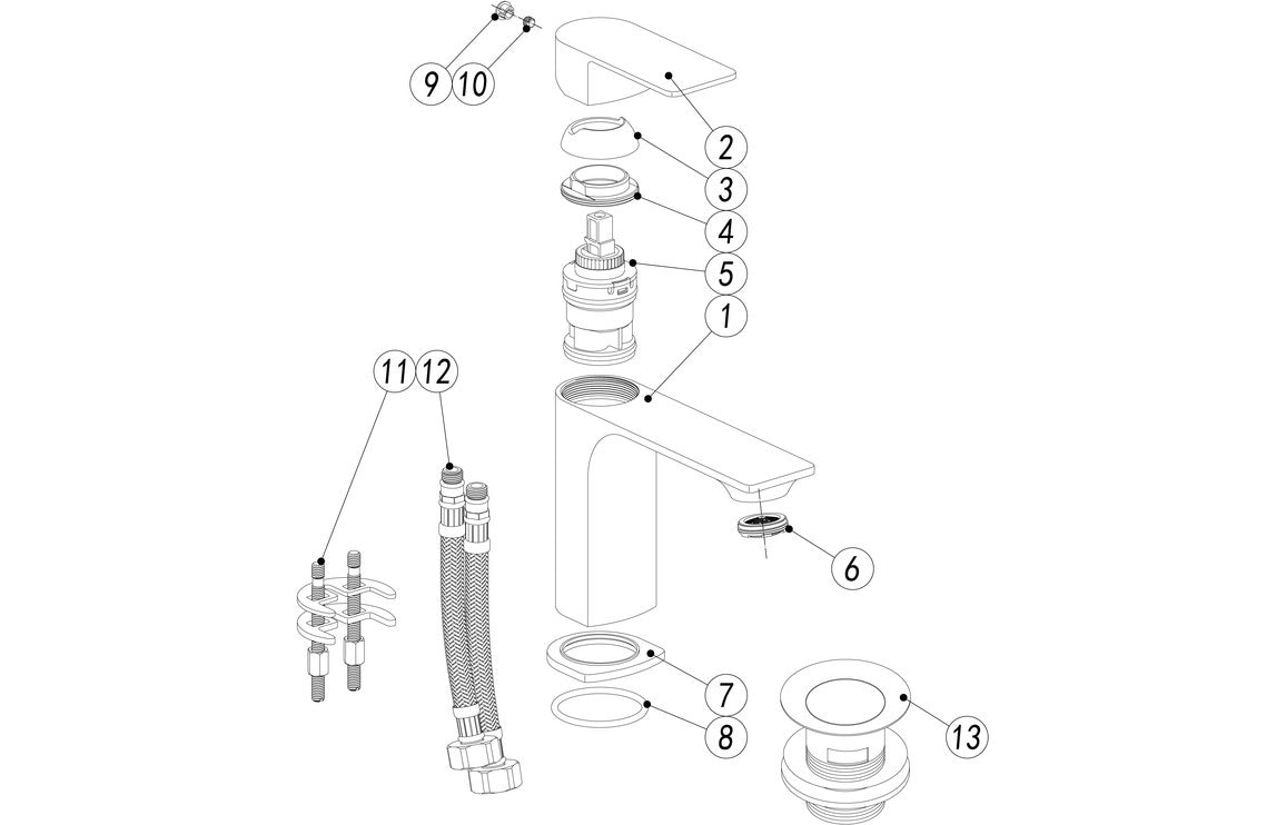 Bellona Basin Mixer & Waste - Chrome