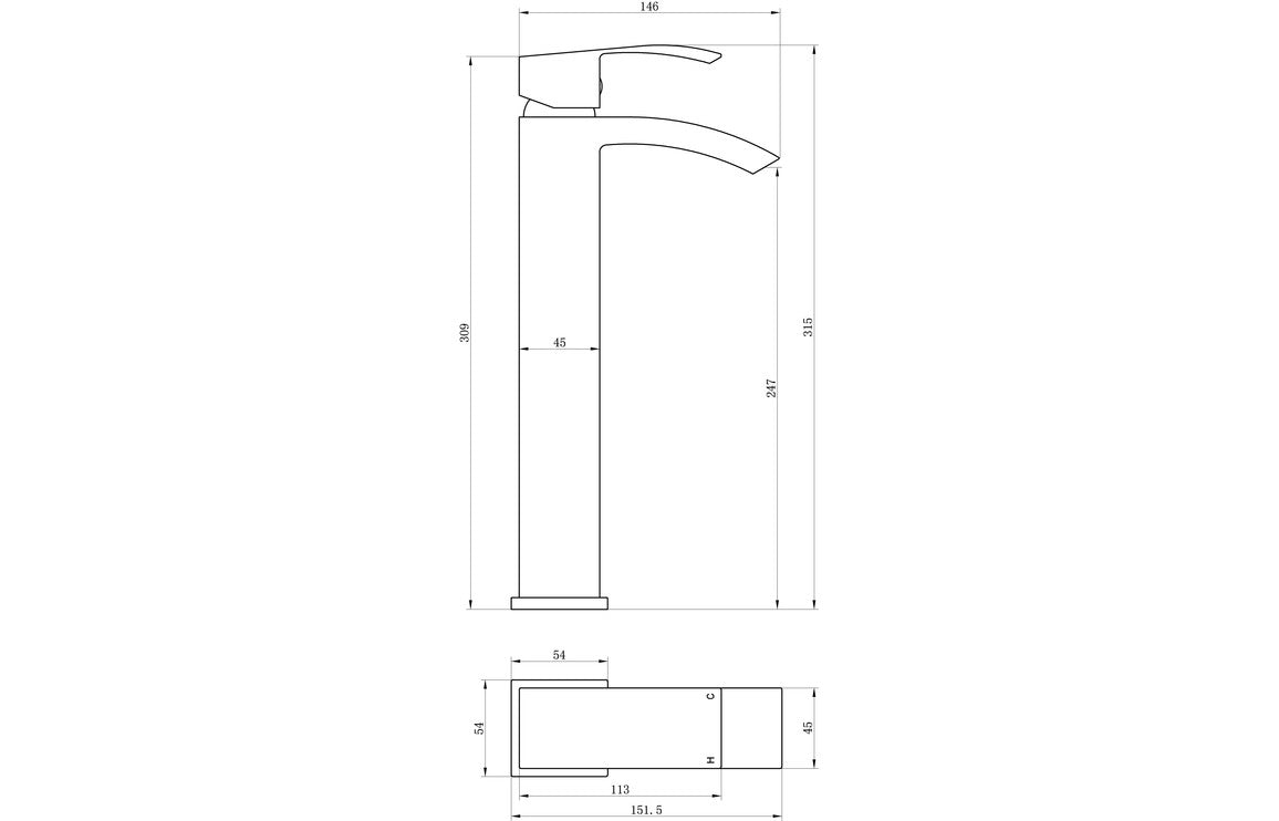 Corsica Tall Basin Mixer - Chrome