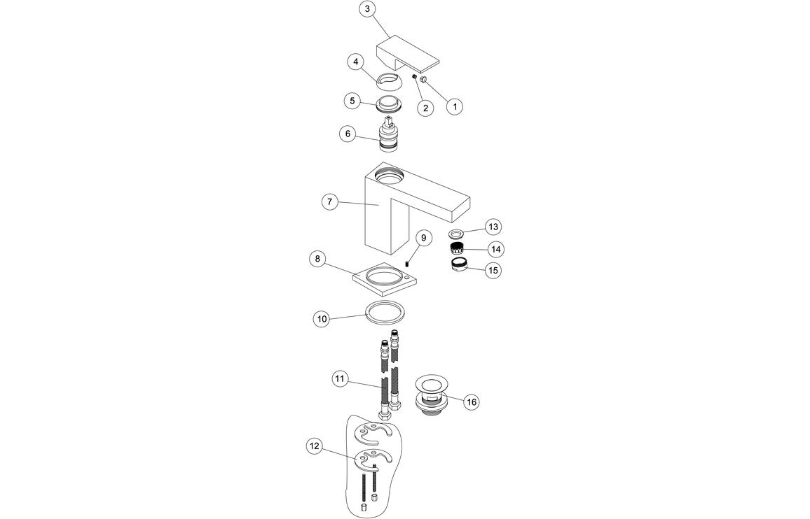 Zacara Basin Mixer & Waste - Chrome