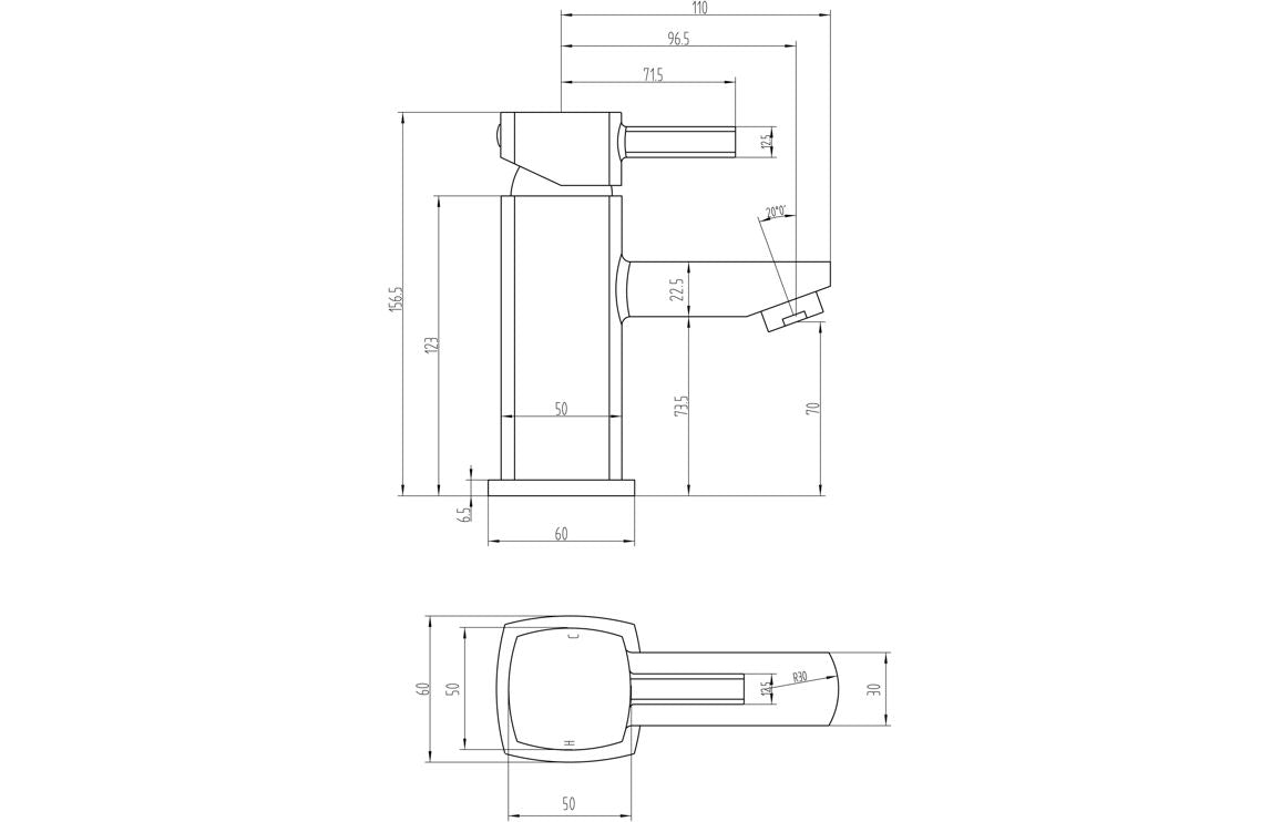 Toulon Basin Mixer - Chrome