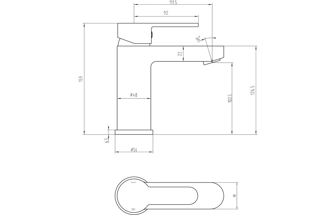 Abano Basin Mixer & Waste - Chrome