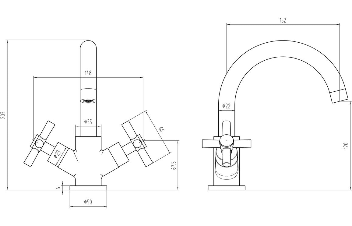 Orford Basin Mixer - Chrome