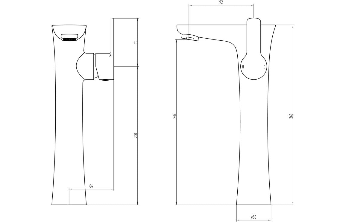 Asola Tall Basin Mixer - Chrome