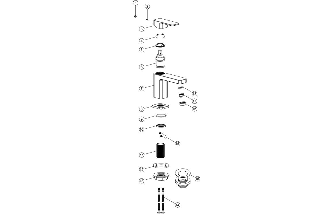 Adria Basin Mixer & Waste - Chrome