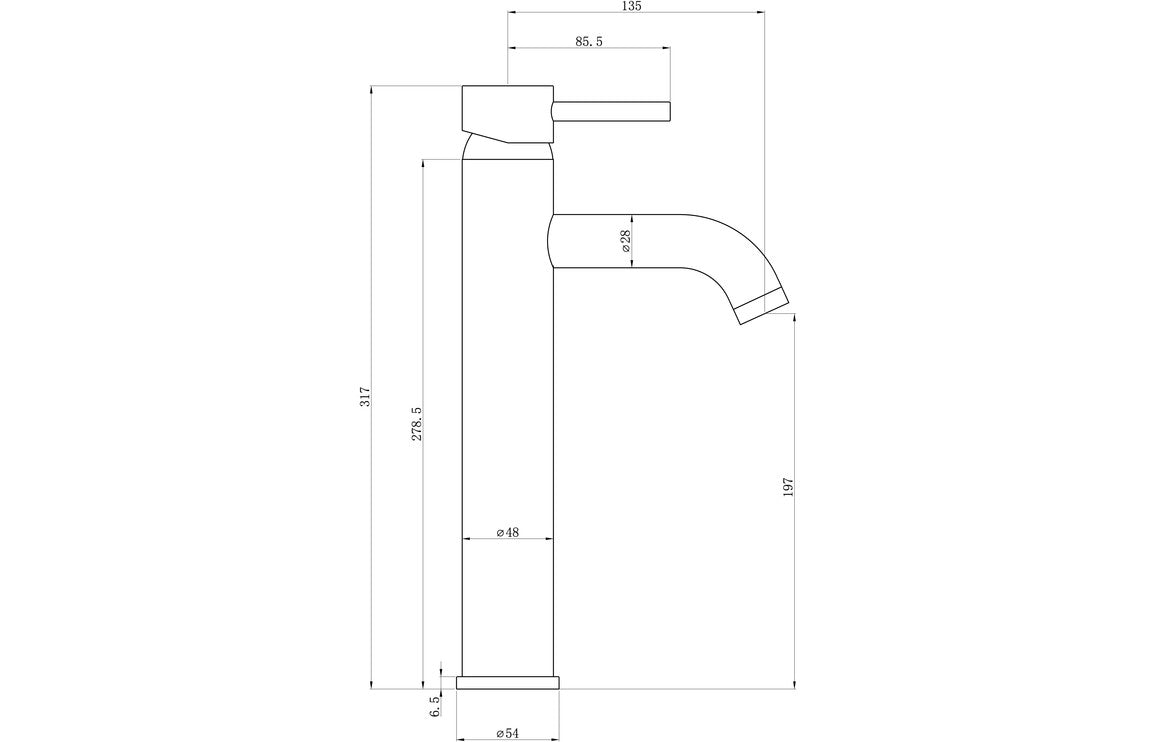 Pescara Tall Basin Mixer - Chrome