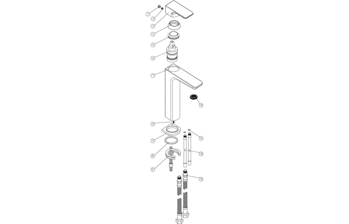 Berio Tall Basin Mixer - Matt Black