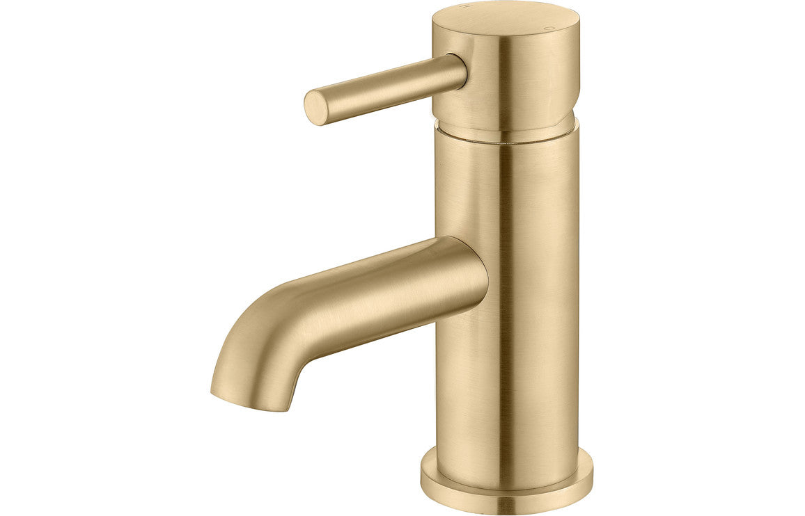 Pescara Basin Mixer & Waste - Brushed Brass