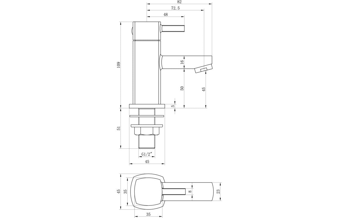 Toulon Basin Taps - Chrome