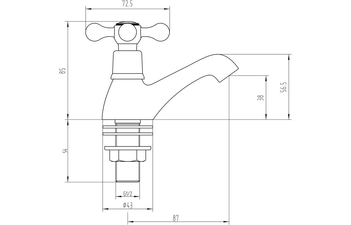 Salton Basin Pillar Taps - Chrome