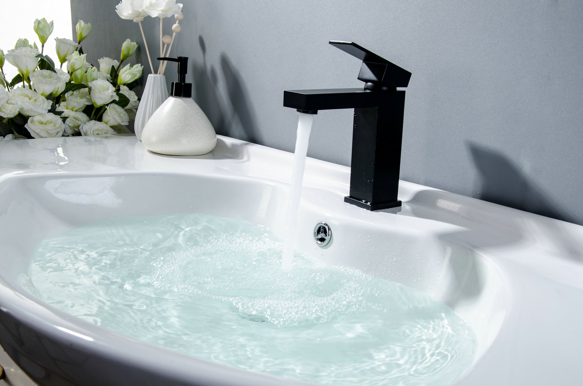 Novo Nicole Matt Black Solid Brass Mono Basin Mixer Tap