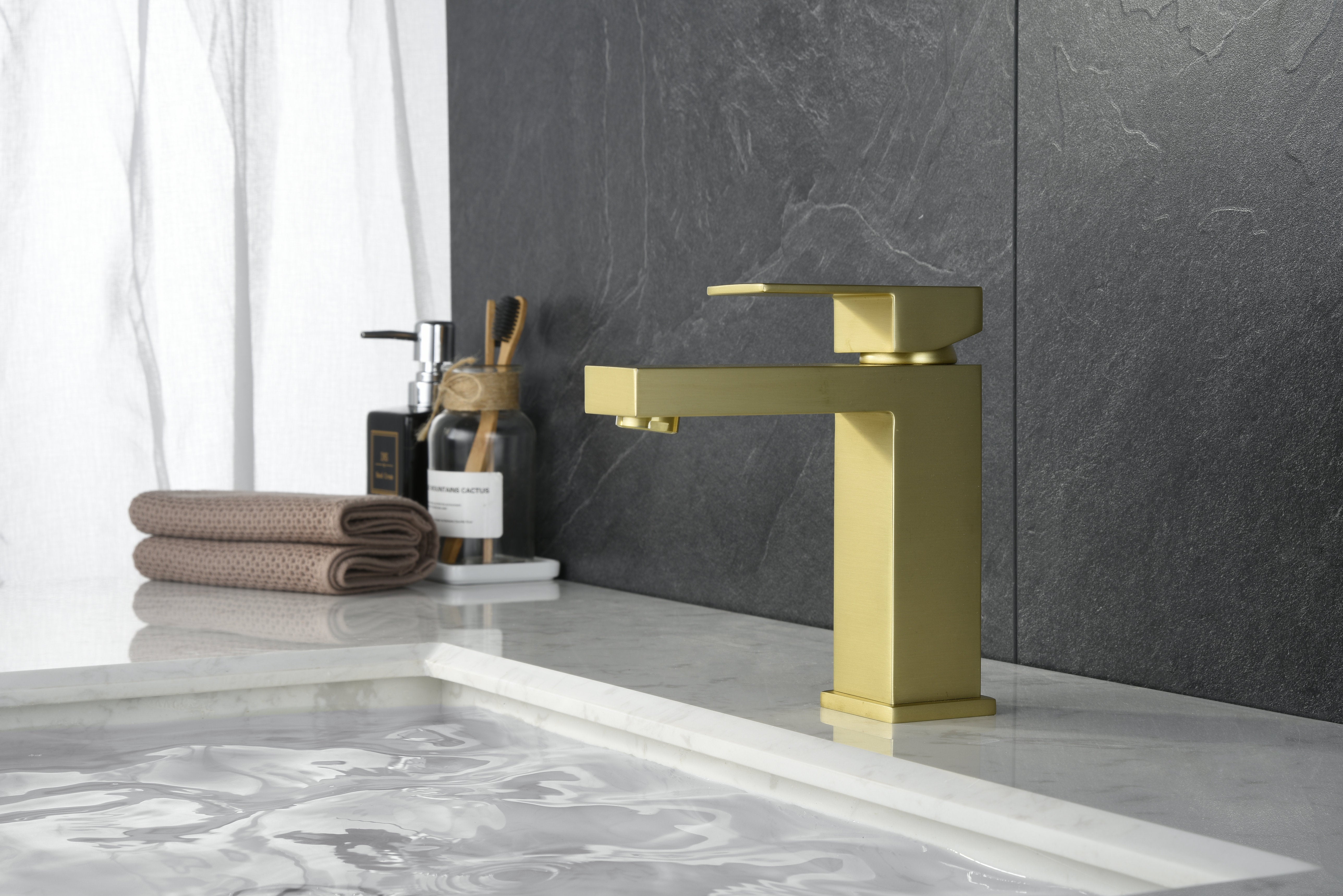 Novo Nicole Matt Black Solid Brass Mono Basin Mixer Tap