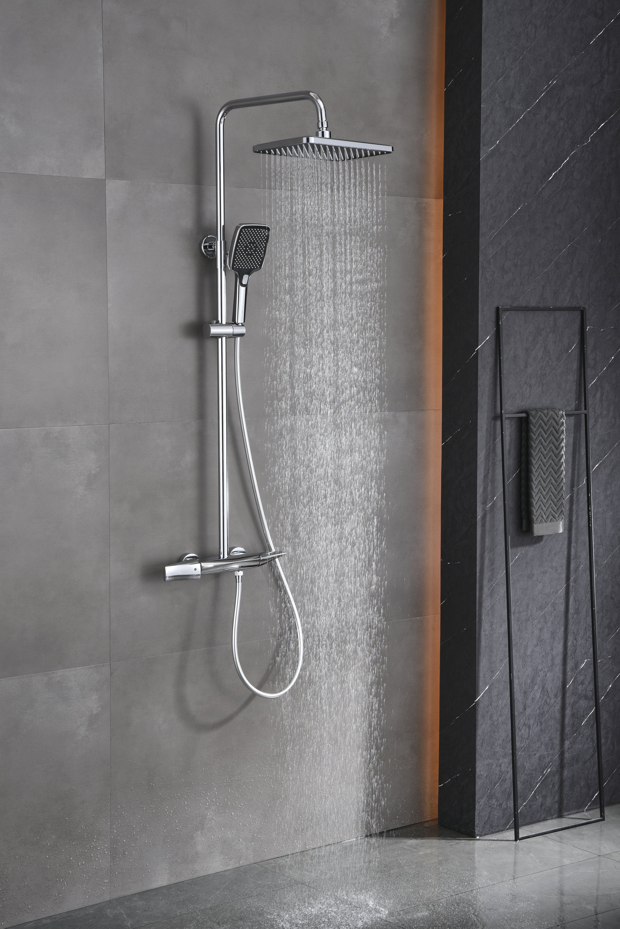 Novo Multi Chrome Modern Mixer Shower System 3-Function Solid Brass